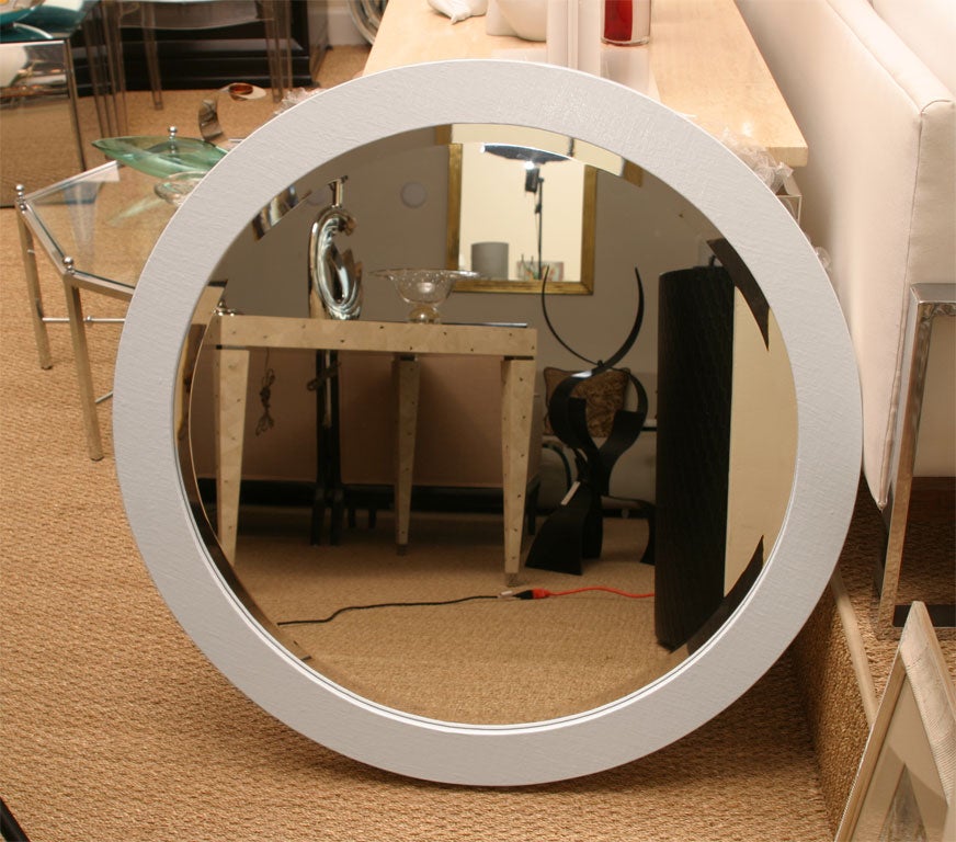 Round Mirror Attributed to Karl Springer  SALE 25% OFF