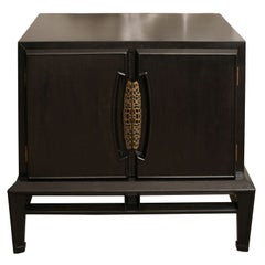Ebonized End Table/Cabinet