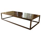 Lucca custom coffee table with 18th C. French oak parquet