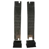Pair African Carved Window Frames on Stands
