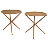 Teak Tripod Tray Tables