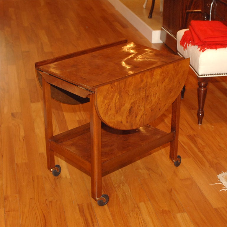1930s Burlwood Bar Cart