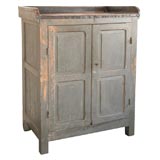 19THC ORIGINAL GREY PAINTED JELLY CUPBOARD