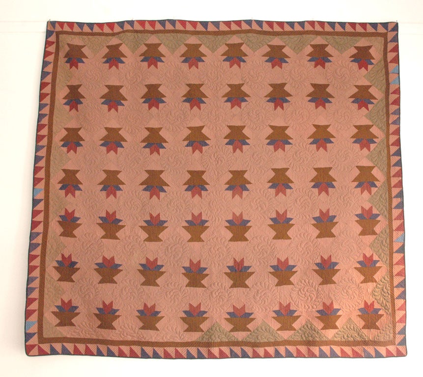 VERY RARE COLOR COMBINATION AND FANTASTIC QUILTING  AND PRISTINE CONDITION.