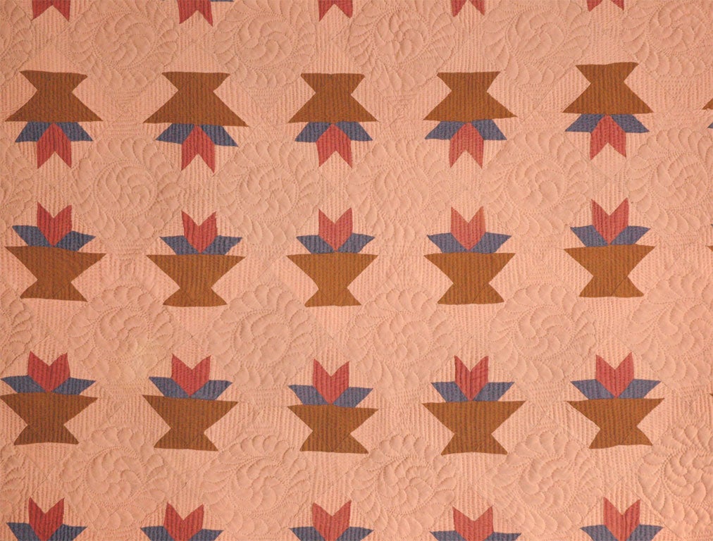 20th Century 1920'S  MENNONITE  BASKET QUILT FROM  PENNSYLVANIA