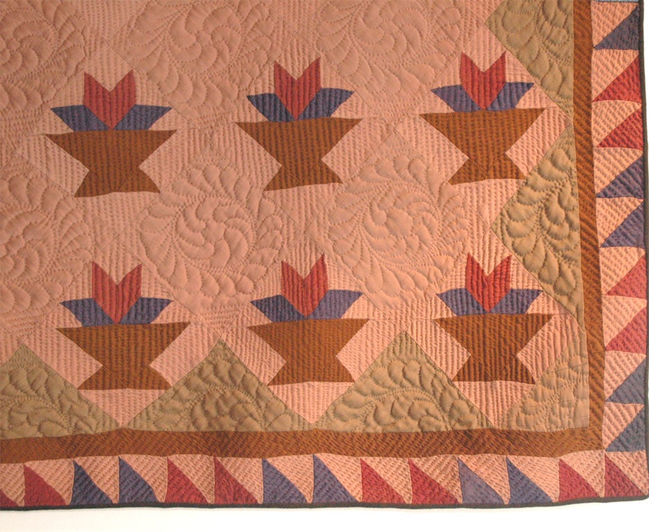 1920'S  MENNONITE  BASKET QUILT FROM  PENNSYLVANIA 1