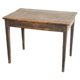 19THC DARK BROWN COFFEE/FARM TABLE FROM NEW ENGLAND