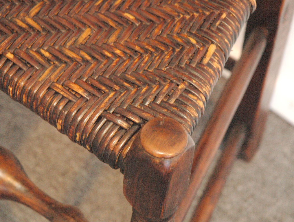 18THC NEW ENGLAND BANISTER BACK CHAIR IN NATURAL SURFACE 1