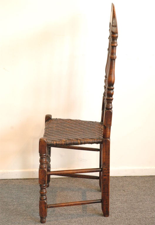 18THC NEW ENGLAND BANISTER BACK CHAIR IN NATURAL SURFACE 2
