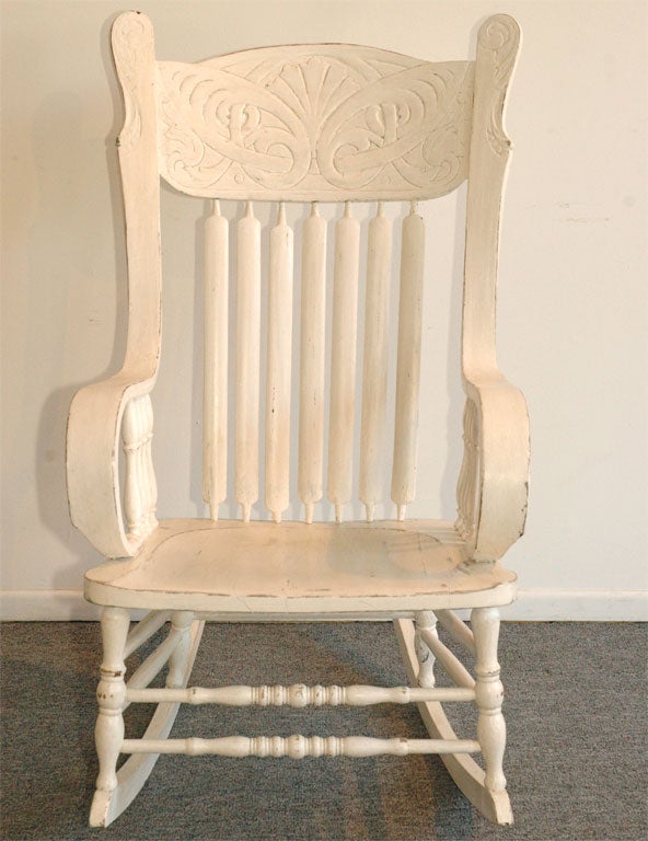 1920-1930  OVER-PAINT PRESSED BACK ROCKING CHAIR 1