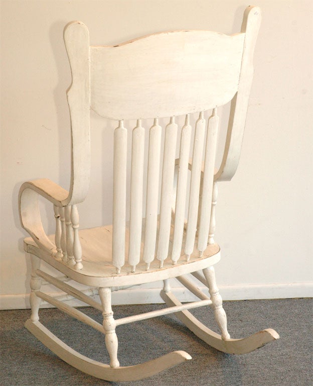 1920-1930  OVER-PAINT PRESSED BACK ROCKING CHAIR 3
