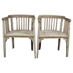 Antique Pair of French Garden Chairs