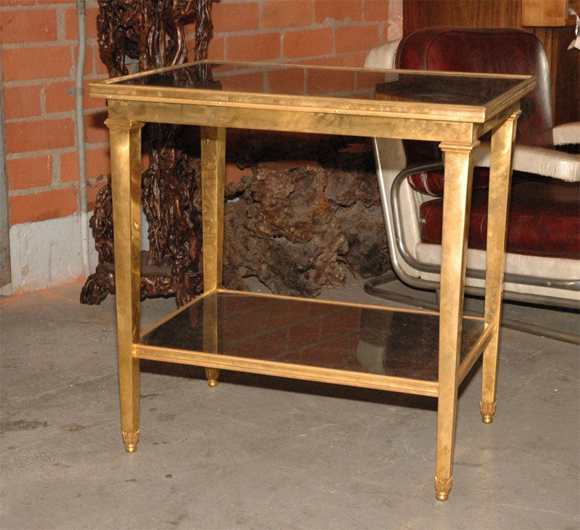 French dore bronze gueridon 2-tiered rectangular side table