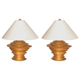 Goldleaf layered discs table lamp