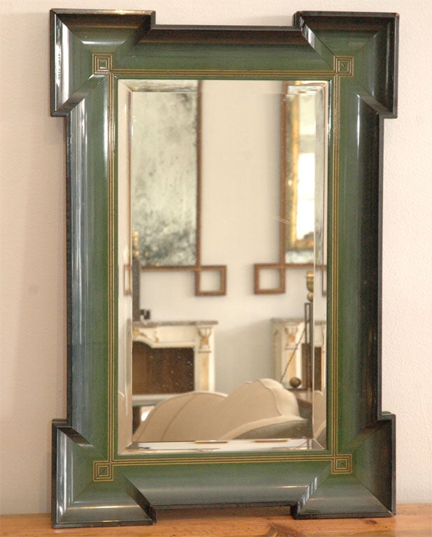 Small lacquered French 40's mirror