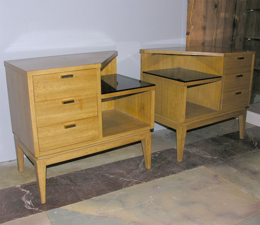 Pair 3 Drawer Side Tables