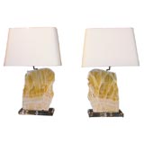 Pair of Honey Comb Calcice Lamps