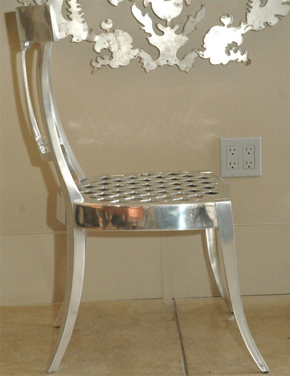 Contemporary Dana John Cast Aluminum Klismos Chair