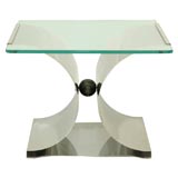 A Steel and Glass Side Table designed by Francois Monet