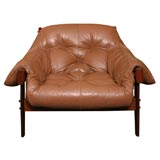 Percival Lafer Rosewood & Leather Lounge Chair Brazil