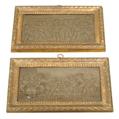 Pair of 18th Century Bronze Plaques of Putti