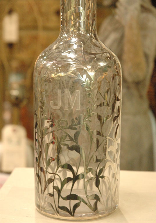 Unknown C. 1870 Sterling Overlay Decanter
