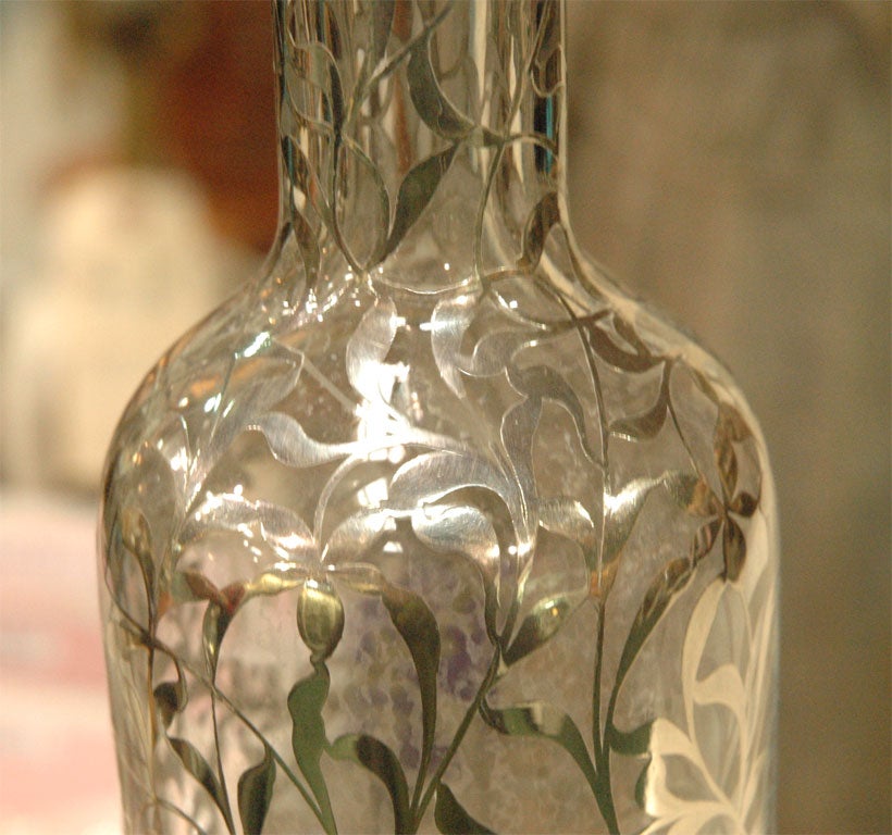C. 1870 Sterling Overlay Decanter 4