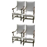 PAIR OF LOUIS 13TH STYLE ARM CHAIRS