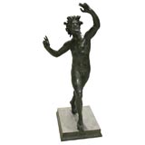 A GRAND TOUR BRONZE FIGURE OF THE  "DANCING FAUN OF POMPEII"