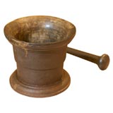 Antique IRON MORTAR AND PESTLE