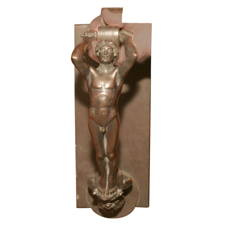 BRONZE ART DECO DOOR KNOCKER