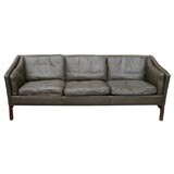 Charcoal Grey Leather Sofa
