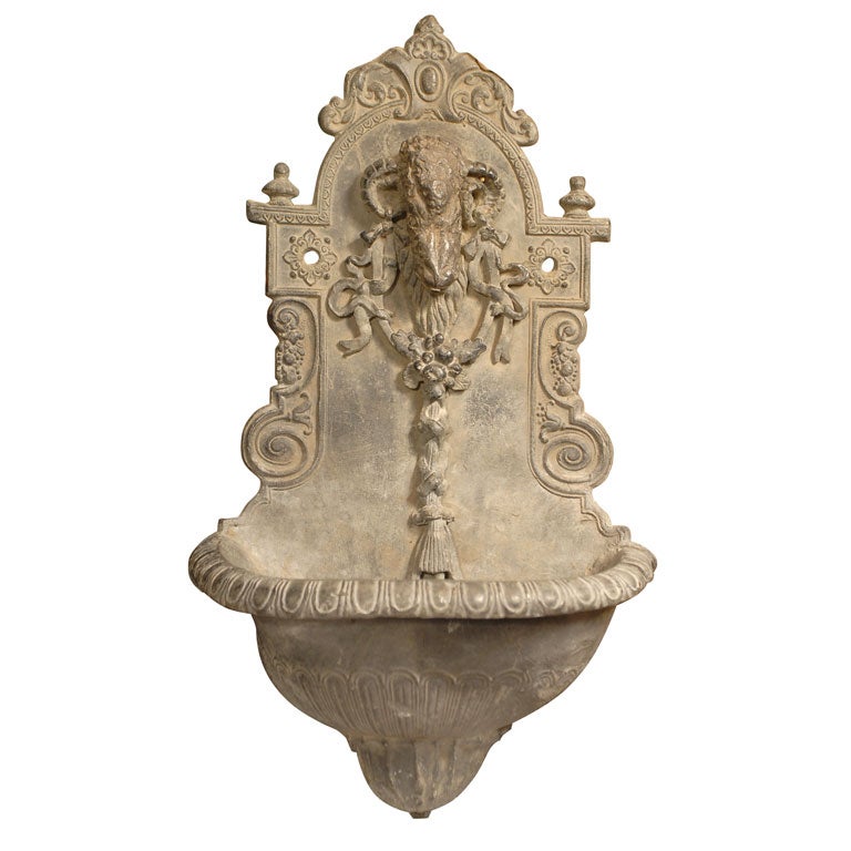 Antique Lead Wall Fountain