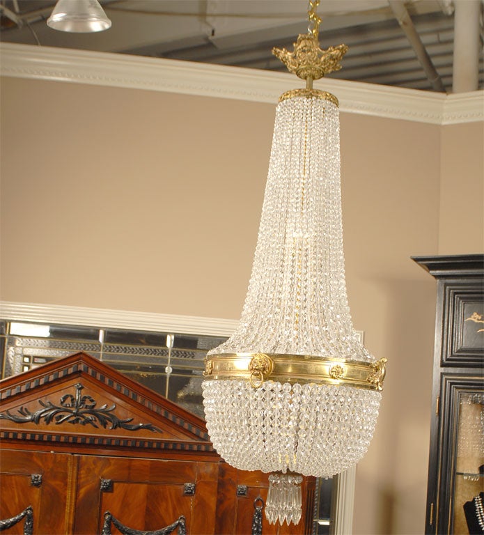 19th Century French Crystal Chandelier For Sale