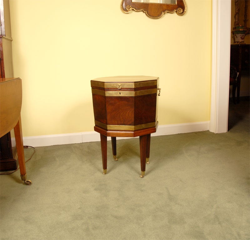 Octagonal Brass-bound Mahogany Wine Cellarette, c. 1790