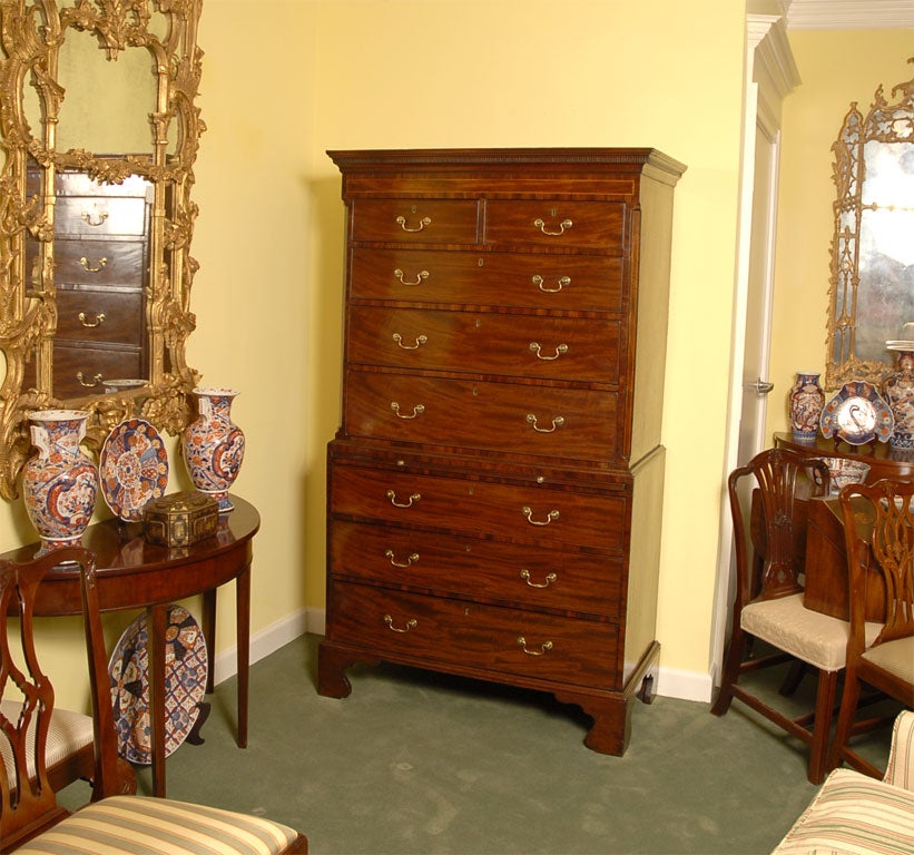 Mahogany Chest-on-Chest with Brushing slide, c. 1790