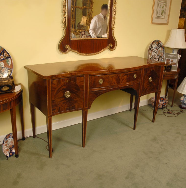 Hepplewhite Mahogany Serpentine Sideboard, c. 1850