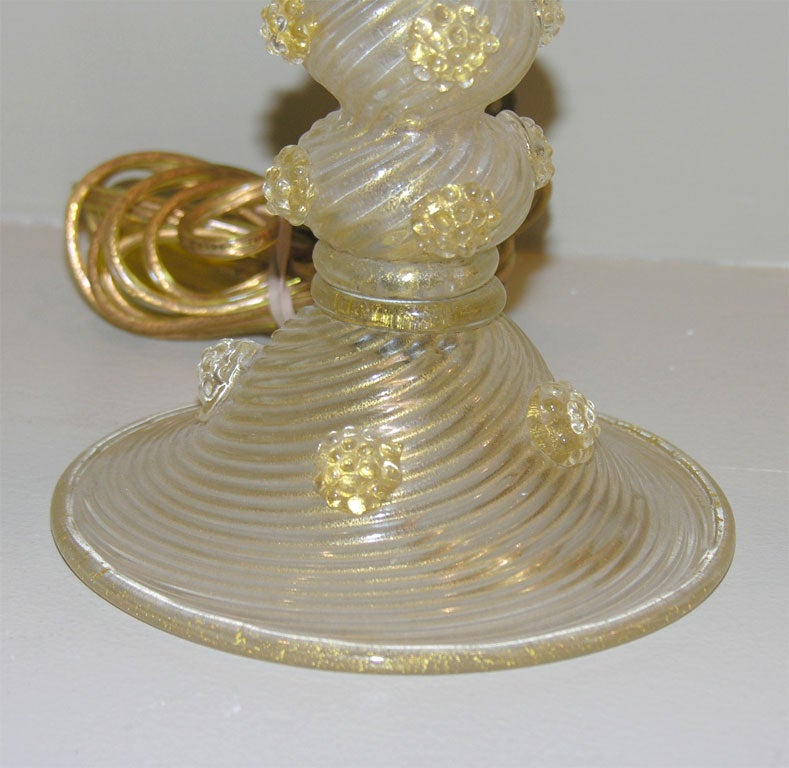 Italian Barovier & Toso Murano Lamp In Excellent Condition In Los Angeles, CA