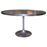 Zinc  and steel dining table with knoll base
