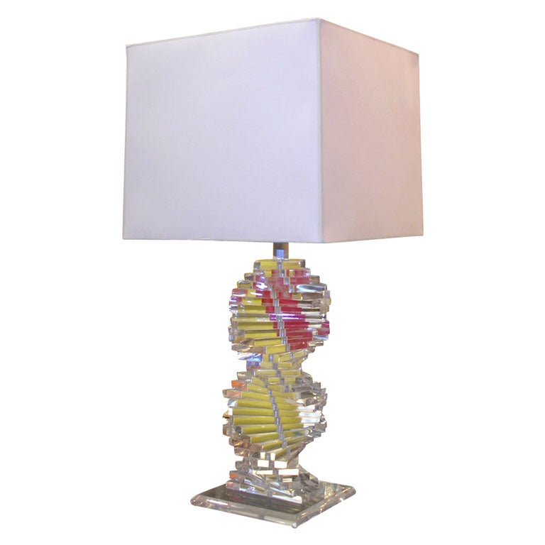 Sculptural Lucite Lamp
