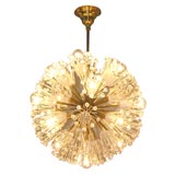 Sphere Chandelier with Crystal Flowers by Lightolier