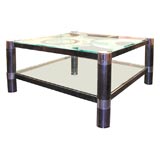 "Round Leg 2-Tier Coffee Table" by Karl Springer (signed)