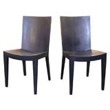 Pair of JMF Chairs covered in Blue Lizard by Karl Springer