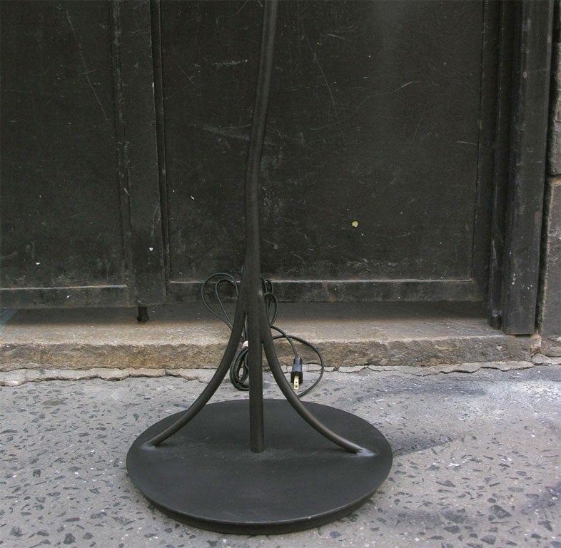 French  Floor Lamps Pair Mid Century Modern Sculptural iron France 1940's For Sale