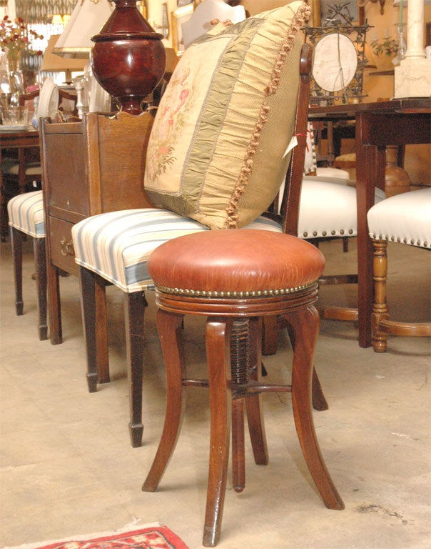 Antique piano stool adjustable