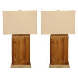 Bamboo Table Lamps Attributed to Paul Laszlo