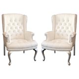 Vintage Pair of Petite Wingback Chairs