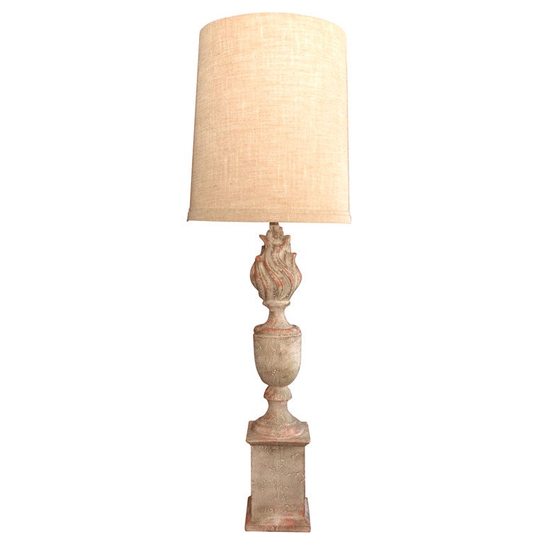 Extra Large Terra Cotta Table Lamp For Sale