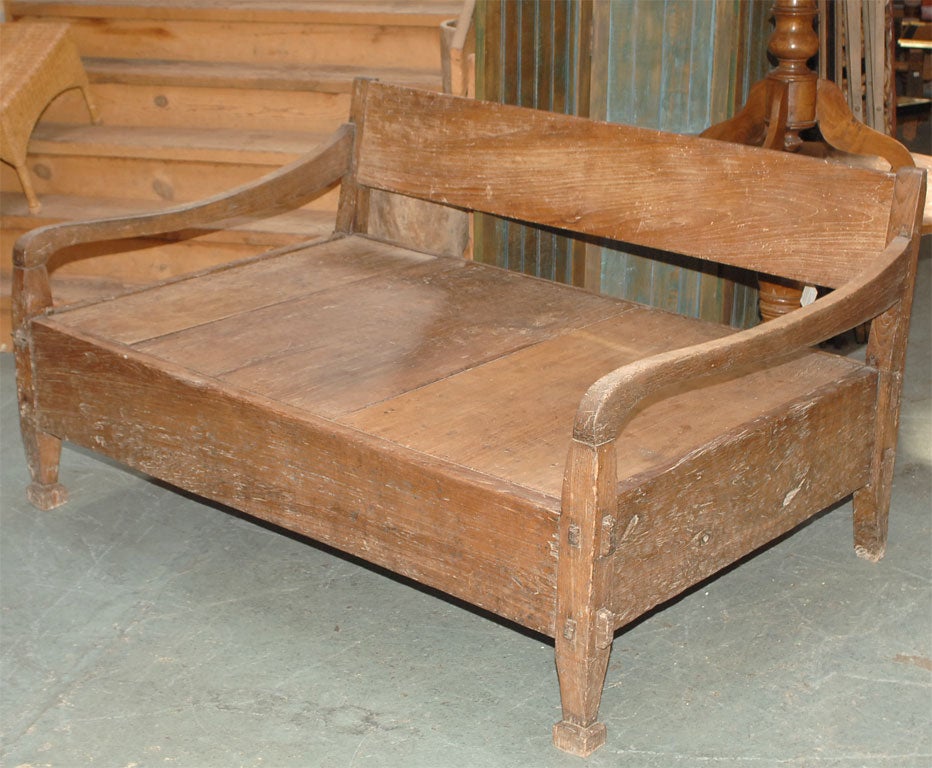 Antique Teak Bed/Bench Dutch Colonial