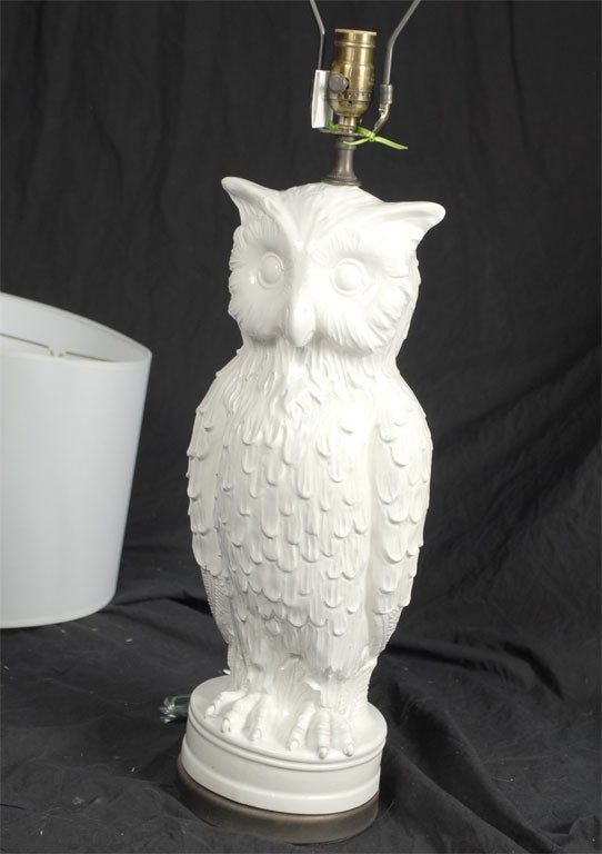 20th Century Vintage Ceramic Owl Lamp